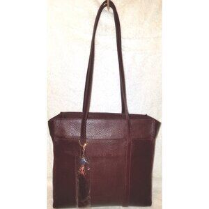 DESMO X-LG WINE LEATHER TOTE HANDBAG